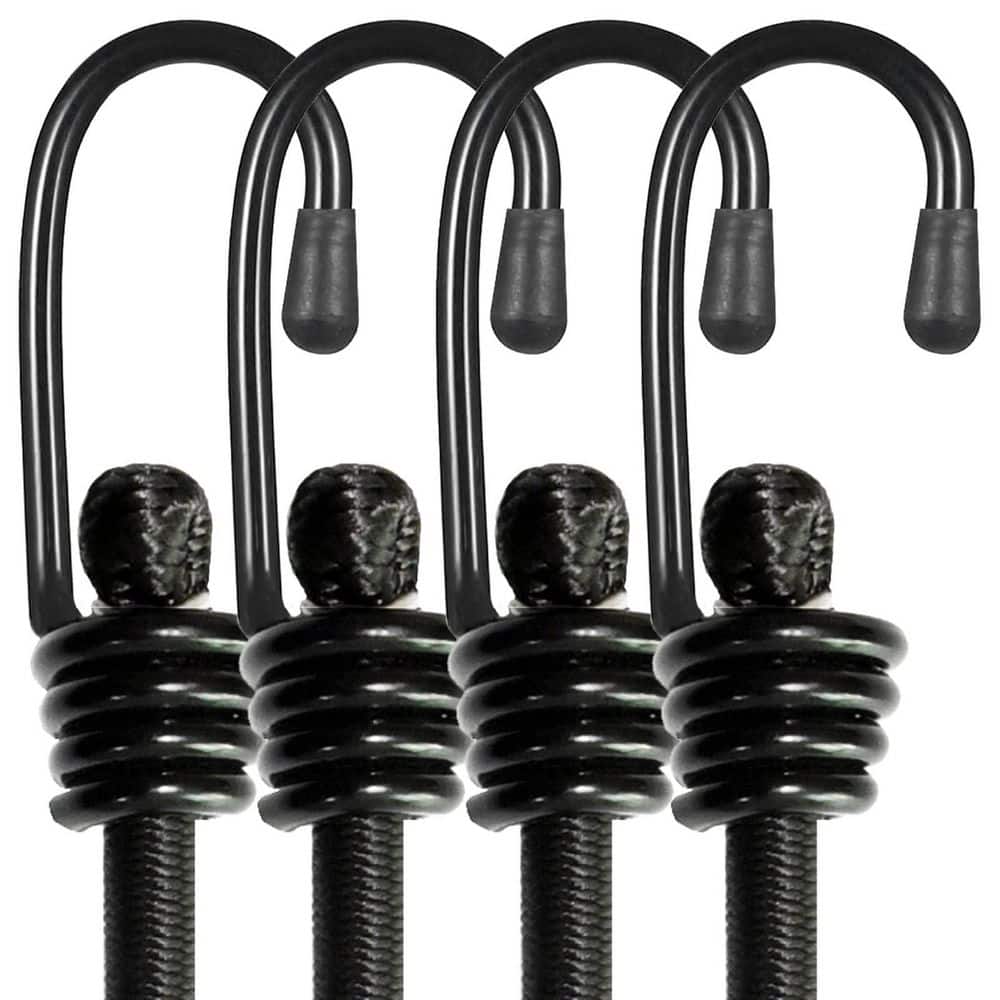 80 in. Heavy Duty Outdoor Elastic Bungee Cords with Hooks for Securing Tarps and Garden Tidying, Black (4-Pack) price history on PriceWatchPro