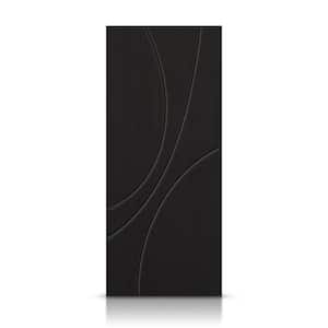 32 in. x 80 in. Hollow Core Black Stained Composite MDF Interior Door Slab