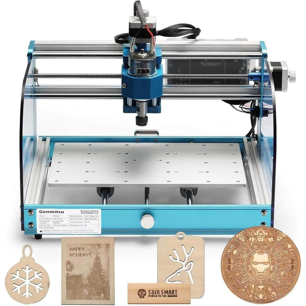 SainSmart Genmitsu 3018-PROVer V2 CNC Milling Machine, Desktop CNC for  Beginner, Working Area 284x180x40mm 101-60-3018PV2L-AJ - The Home Depot