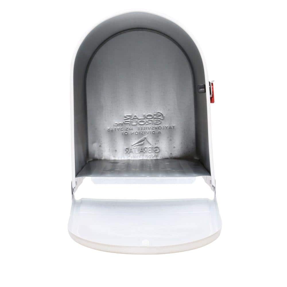 Elite Large White Steel Post Mount Mailbox