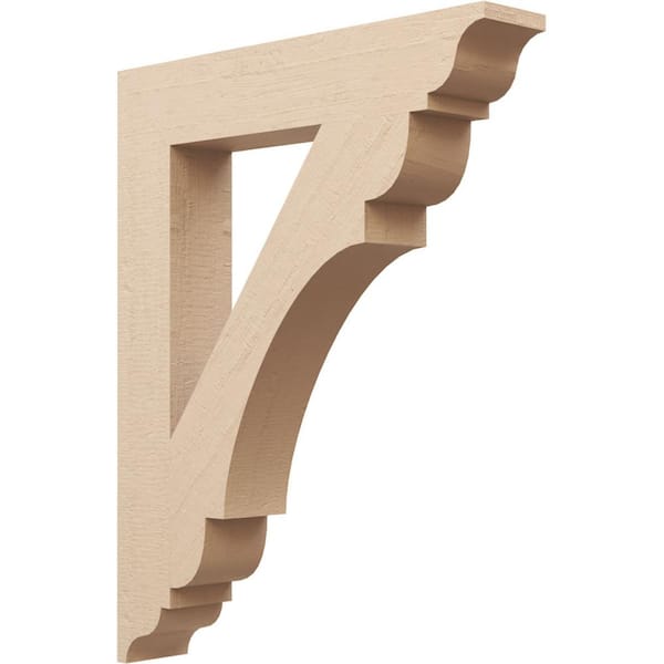 Ekena Millwork 5.5 in. x 40 in. x 32 in. Olympic Traditional Rough Cedar Woodgrain Timberthane Polyurethane Bracket, Primed Tan