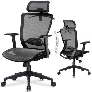 Lucklife Black Ergonomic Office Chair Executive Mesh Desk Chair with Adjustable Armrests and Lumbar Support