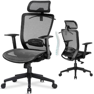 Black Ergonomic Office Chair Executive Mesh Desk Chair with Adjustable Armrests and Lumbar Support