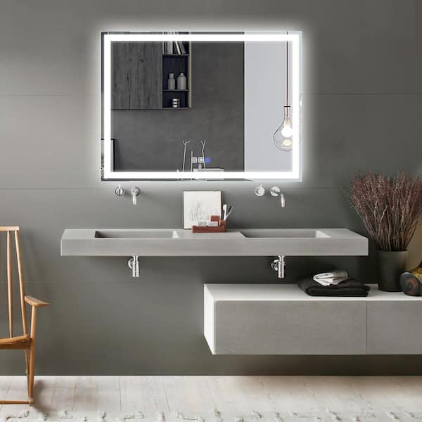Dimakai 48 in. W x 36 in. H Frameless LED Light Bathroom Vanity Mirror