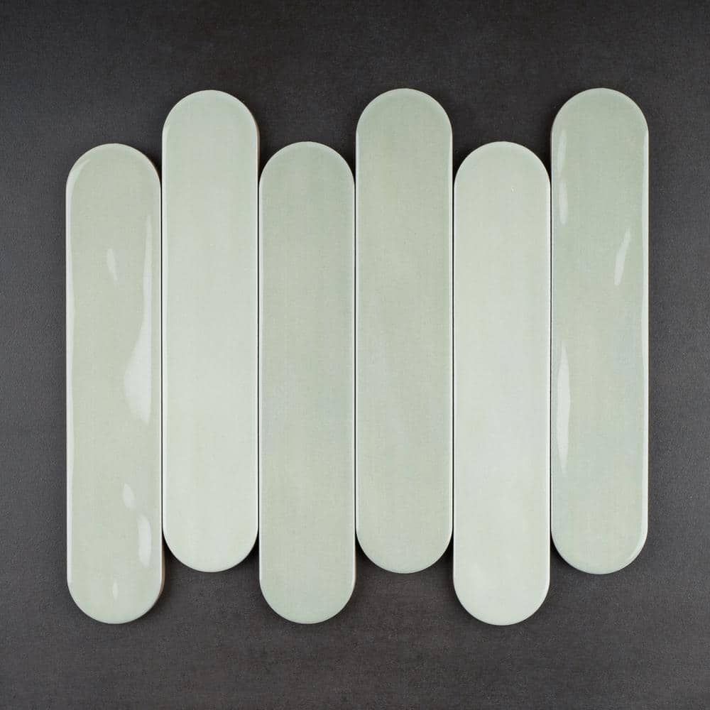 Verde Green Polished Ceramic Subway Wall Tile 2x10