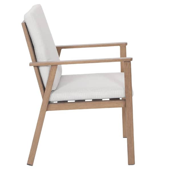 ベランダチェアデザイナーズ Modern Dining Table chair Light Wood Aluminum Outdoor Dining Chairs, Patio Dining Chair with