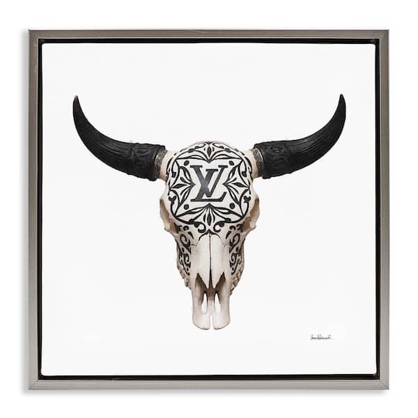 Stupell Industries Southwestern Glam Skull by Amanda Greenwood Gray Floater Frame Animal Graphic Art Print 25 in. x 25 in.
