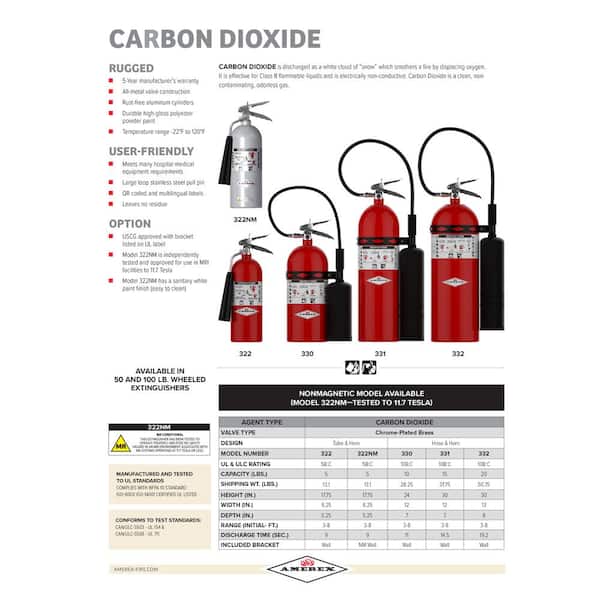 AMEREX 10B:C 10 lbs. CO2 Fire Extinguisher 330 - The Home Depot