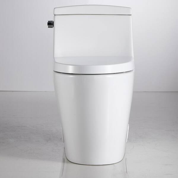 Bnk Modern White Round Ceramic Toilet 1 28 Gpf Toilet 360 Vortex Flush Technology And Left Joystick White Toilet One Piece Bnk Bl 118 Opt The Home Depot