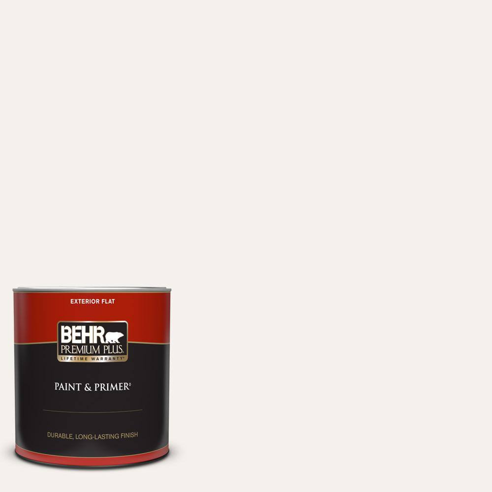 BEHR PREMIUM PLUS 1 Qt. WB600 Luster White Flat Exterior Paint