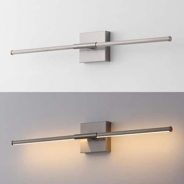 JONATHAN Y Makena 28 in. 1-Light Nickel Metal Dimmable
