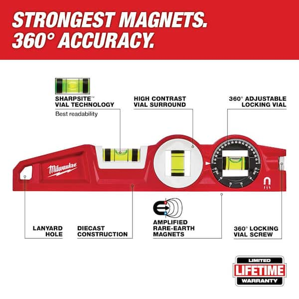 Milwaukee Redstick Magnetic Box Level Set with Torpedo Level and M12  12-Volt Green 250 ft. 3-Plane Laser Level Kit (6-Piece) MLBXCM78-3632-21 -  The Home Depot