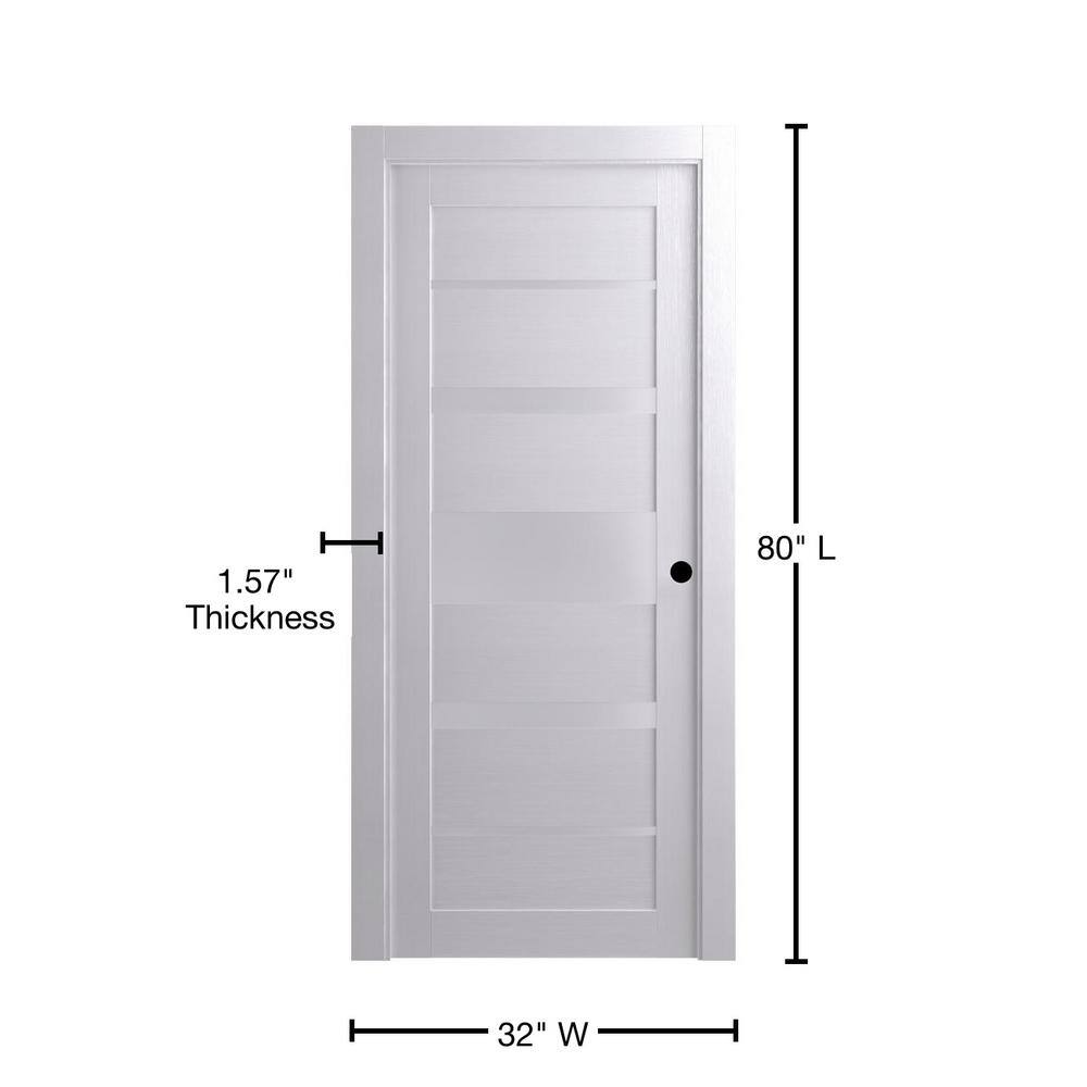 Bianco Noble Frosted Glass and Pine Composite Interior Door