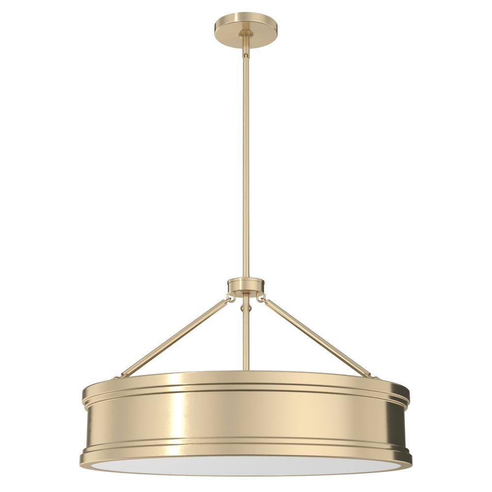 Alturas Gold 24-Inch Drum Pendant Light with Glass Diffuser
