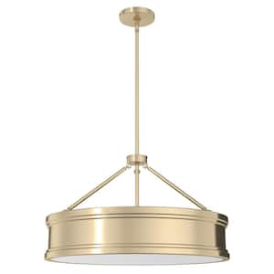 Capshaw 6-Light Alturas Gold Island Pendant Light with Cased White Glass Shade