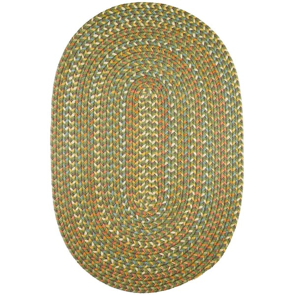 Rhody Rug Revere Olive 2 ft. x 4 ft. Oval Indoor/Outdoor Braided Area Rug