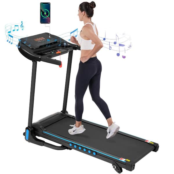 HomeFit Pro 3.0 Incline Treadmill with Hydraulic Folding 10MPH Speed and Bluetooth Speaker