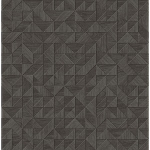 Gallerie Dark Brown Geometric Wood Paper Strippable Wallpaper (Covers 56.4 sq. ft.)