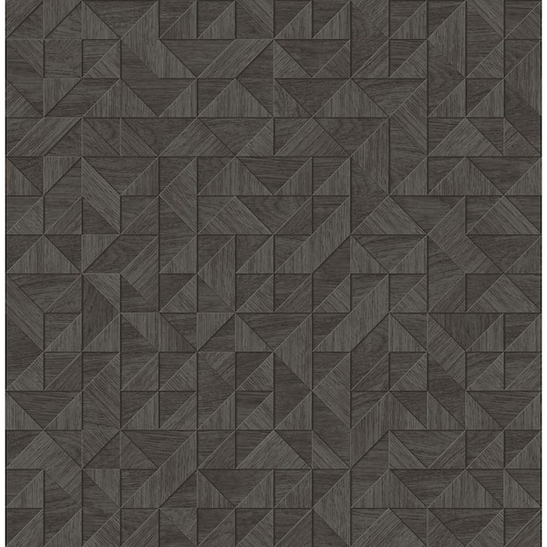 Gallerie Dark Brown Geometric Wood Dark Brown Wallpaper Sample