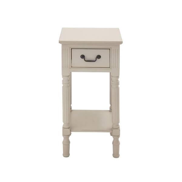Litton Lane Antique White Wooden Accent Table