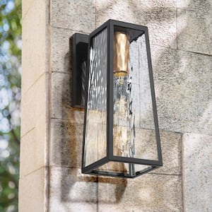 LNC Modern Farmhouse Black Outdoor Hanging Lantern 1-Light Coastal Pendant  with Seeded Glass Shade for Covered Patio Porch NA7NNFHD1254P47 - The Home  Depot