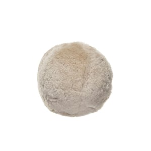 Cream Polyester 15.75 in. x 15.75 in. Soft Sheepskin Orb Throw Pillow