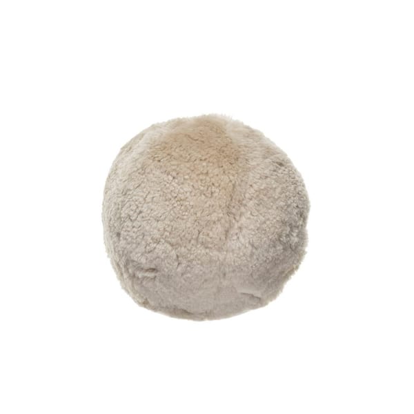 Storied Home Cream Polyester 15.75 in. x 15.75 in. Soft Sheepskin Orb Throw Pillow