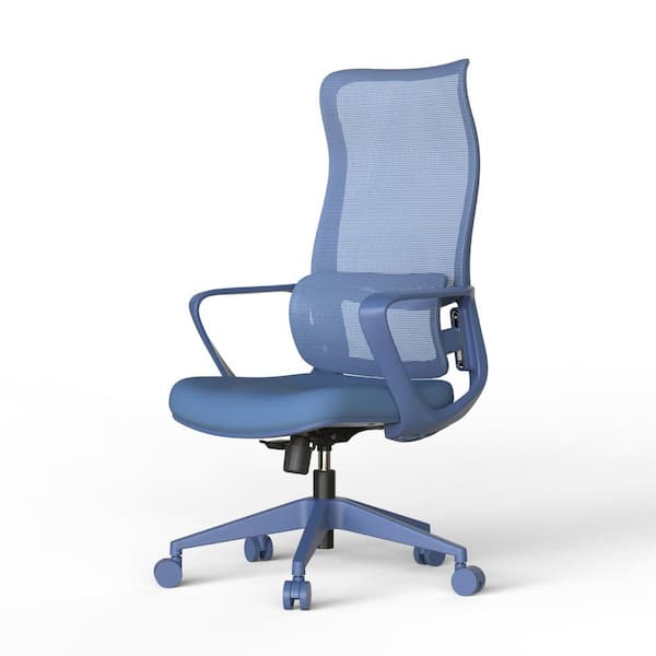 Fabric Adjustable Height Ergonomic Office Chair in Blue