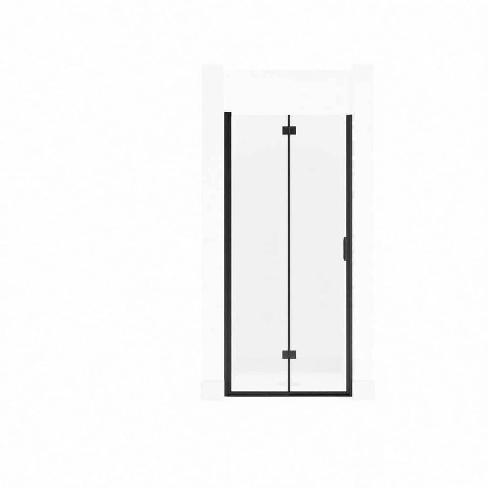 32 in. W x 72 in. H Semi-Frameless Folding Pivot Shower Door in Matte Black with Tempered Glass and Reversible price history on PriceWatchPro