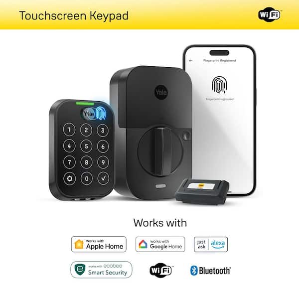 Assure Lock 2; Keyless Smart Door Lock with Wi-Fi and Fingerprint Access; Black Suede
