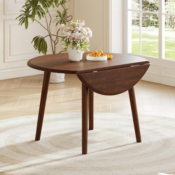 House Window Drop Design Harper & Bright Designs Cherry Double Drop-Leaf Wood Top 42.32 in ...