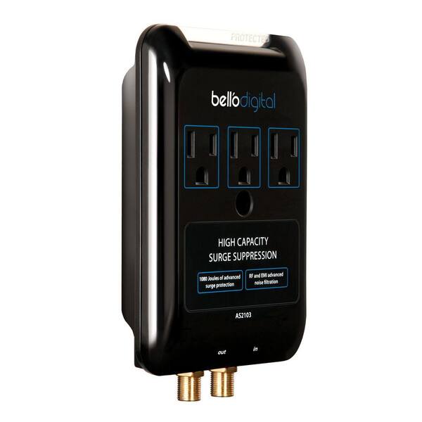 Bell'O Digital 3-Outlet In Wall Audio/Video Computer Surge Protector Surge Protector