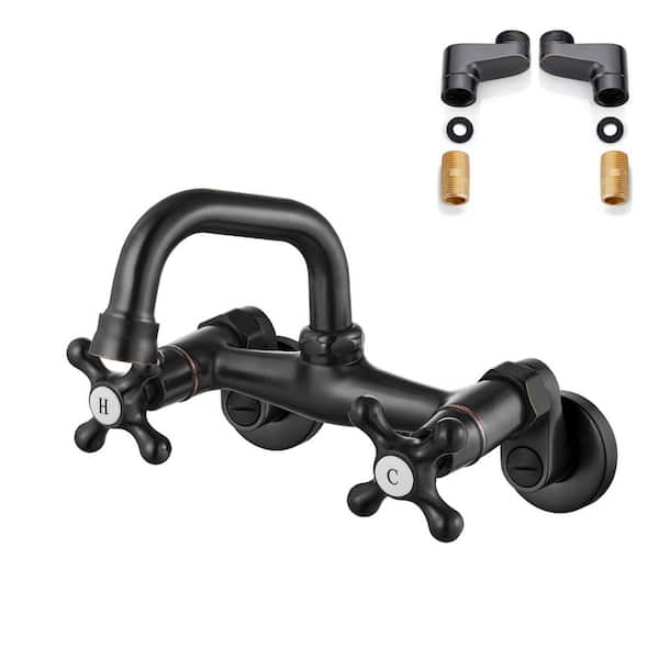PICTURESQUE CENDU LLC Double Handle Wall Mount Standard Kitchen Faucet in Oil Rubbed Bronze