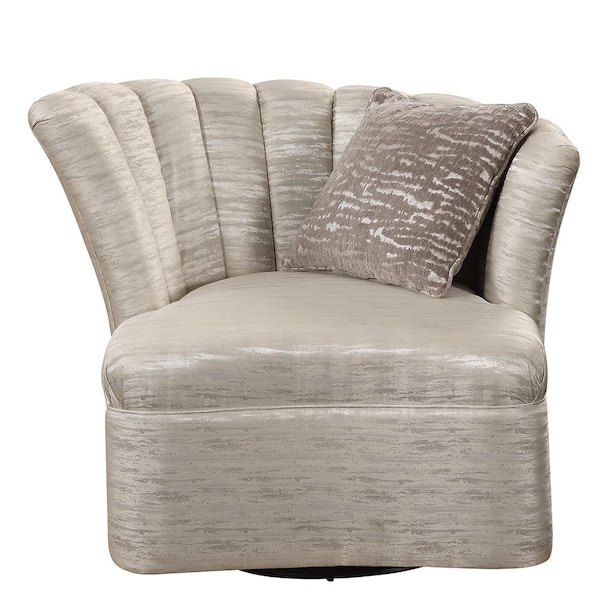 Acme Furniture Athalia Shimmering Pearl Fabric Swivel Chair