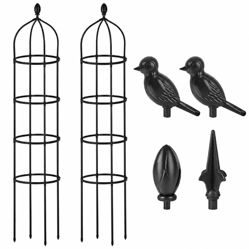 2-Pack 6 ft Metal Obelisk Trellis for Potted and Garden Climbing Plants, Plastic-Coated Rust-Resistant Stakes price history on PriceWatchPro