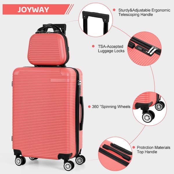 HIKOLAYAE 5-Piece Carry On Horizontal Stripe Luggage Set with