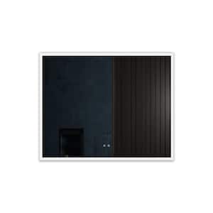 ML01 40 in. W. x 32 in. H Large Rectangular Frameless Anti-Fog LED Wall Bathroom Vanity Mirror in White