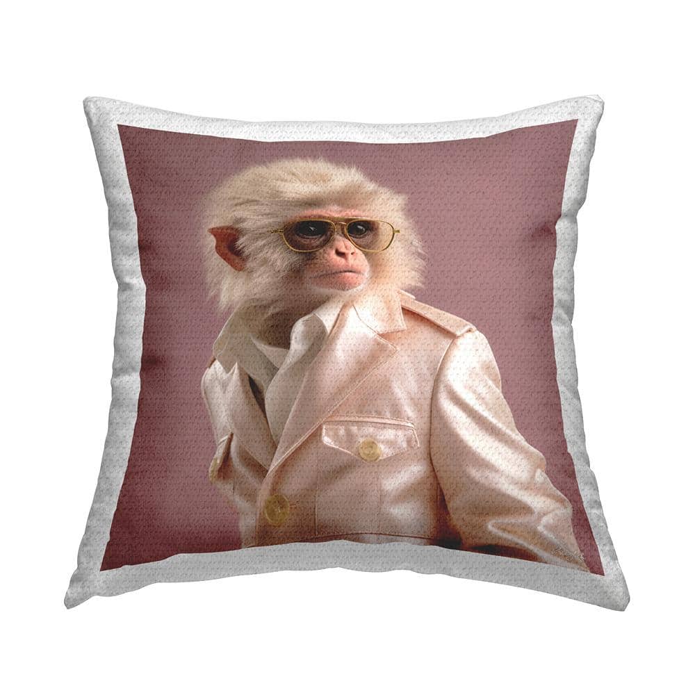 Monkey in Glam Suit Pink Square Outdoor Throw Pillow price history on PriceWatchPro
