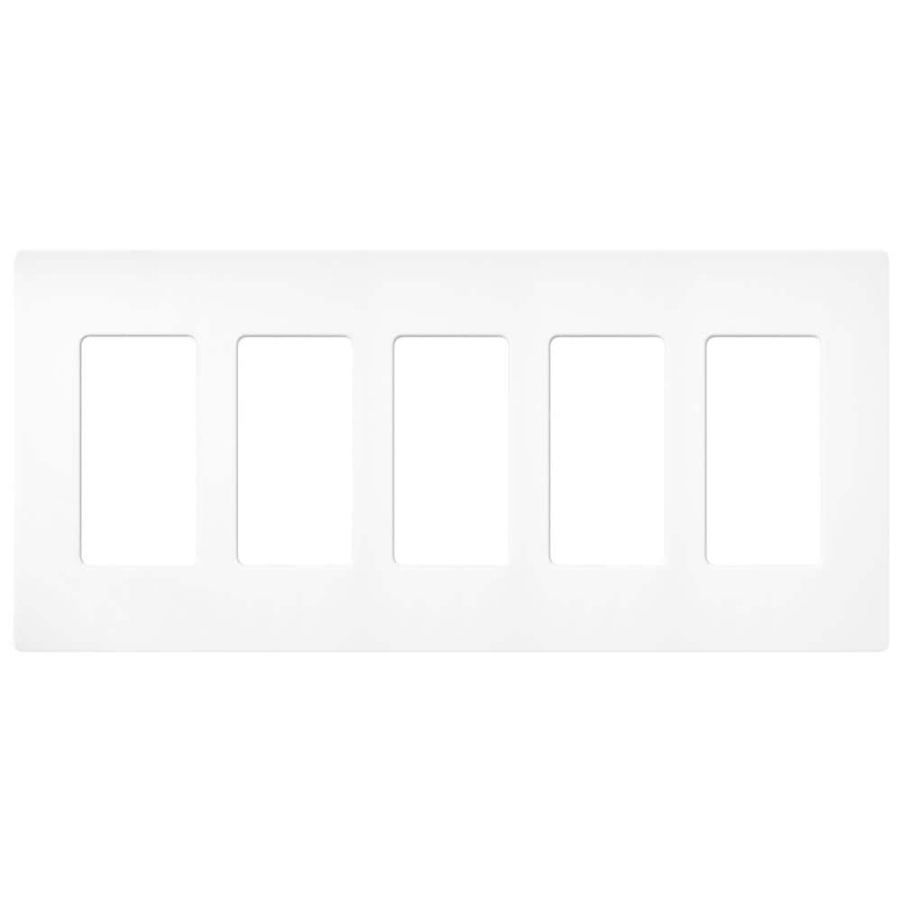 Lutron Claro 5 Gang Wall Plate for Decorator/Rocker Switches, Satin