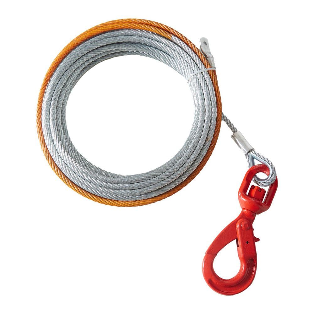 3/8 in. x 100 ft. 15,200 lbs. Breaking Strength, Galvanized Steel Winch Cable, Wire Winch Rope with Swivel Hook price history on PriceWatchPro