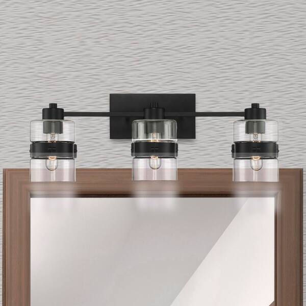 Designers Fountain Midnight LA 3 Light Matte Black Bath Bar Vanity Light