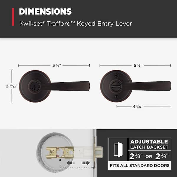 Kwikset Trafford Venetian Bronze Single Cylinder Keyed Entry Door