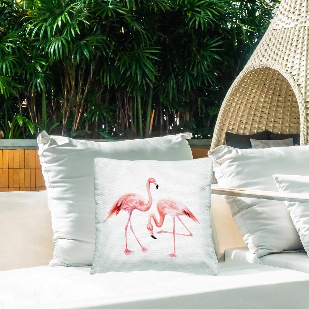 Pink Flamingo Pair 18" Square Nursery Pillow