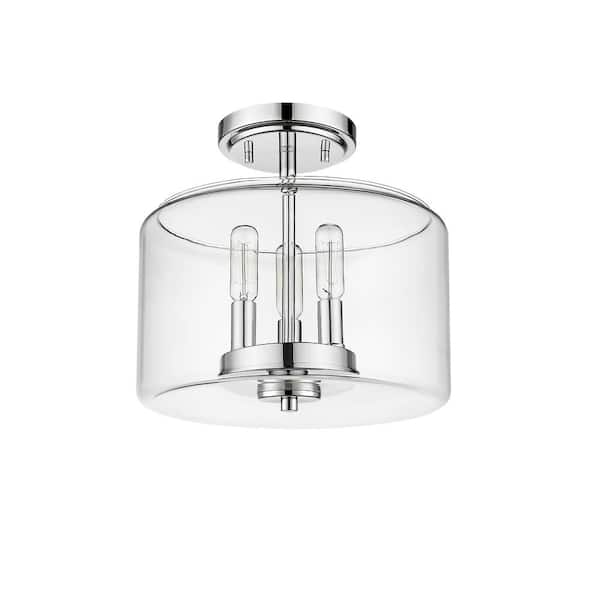 Millennium Lighting Asheville 3-Light Modern Gold Glam Clear Glass