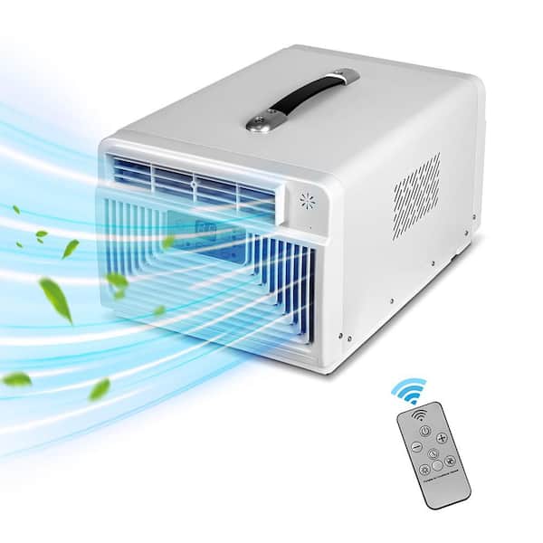 2500 BTU Portable Air Conditioner Cools 150 sq. ft. with Remote, Heater, Dehumidifier in White for Tent, Camping, RV