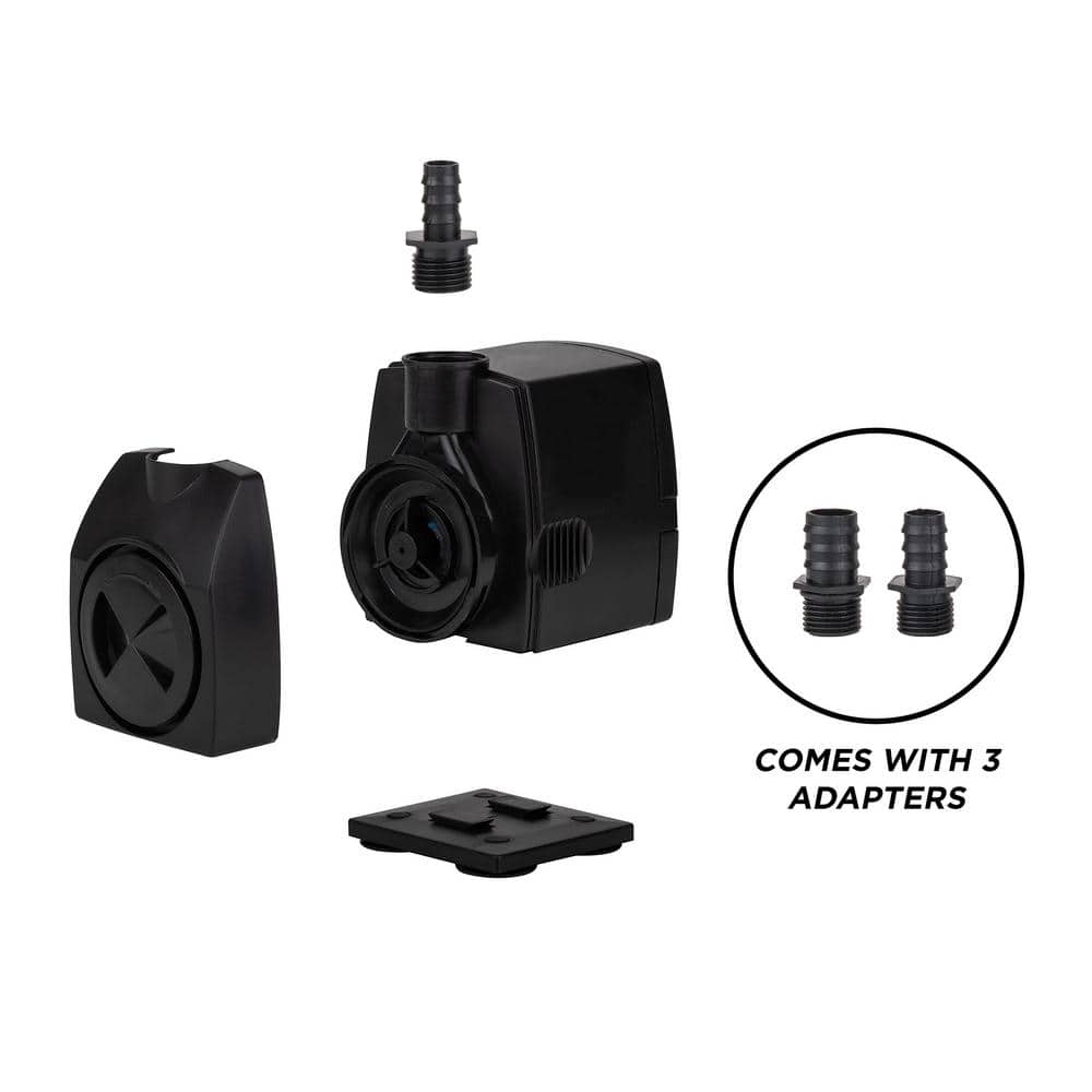 Black Submersible 400 GPH Fountain Stream Pump