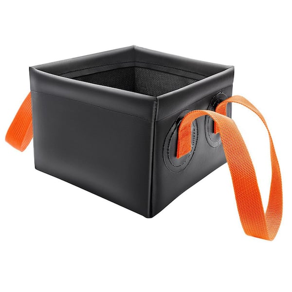 Collapsible Dunk Tank with Bristle Free for Barbecue Cleaner and Steam Grill Brush Cleaning, Black and Orange (1-Pack)