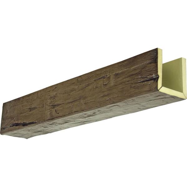 Ekena Millwork 6 in. x 10 in. x 8 ft. 3-Sided (U-Beam) Hand Hewn Premium Walnut Faux Wood Ceiling Beam