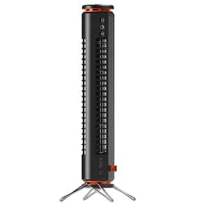 12 in. 3 Fan Speeds Personal Fan Desktop Airbar Tower Fan with USB Flip Capability Adjustable Tilt Head in Black Finish