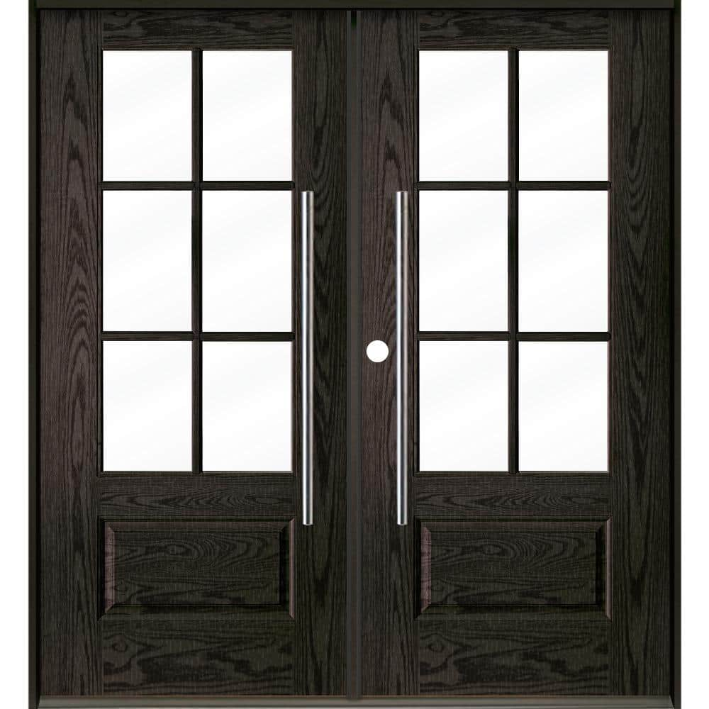 Krosswood Doors Faux Pivot 72 in. x 80 in. 6-Lite Right-Active/Inswing ...